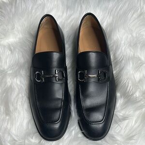 Salvatore Ferragamo Black Leather Men's Moccasin - Foster
